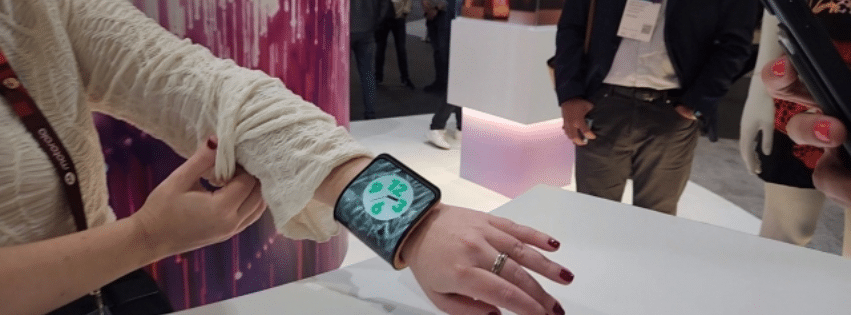 A wrist-worn smartphone concept unveiled by Motorola